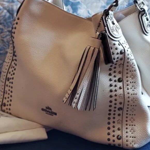 COACH Edie Leather Shoulder Bag Satchel/Shoulder Bag - Picture 12 of 13